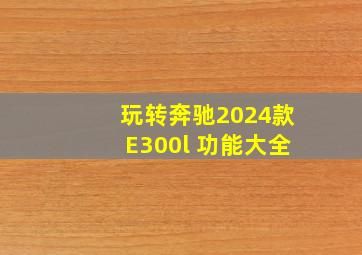 玩转奔驰2024款E300l 功能大全